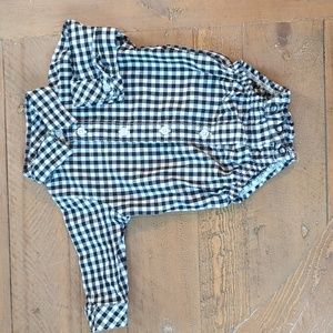 Carter's special occasion flannel plaid print onesie
